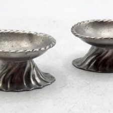 Pair of Early Pewter Salts