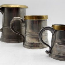 Brass Rim Pewter Mugs