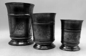Set of 3 English Pewter Mugs