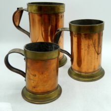Set of 3 Copper and Brass Measures